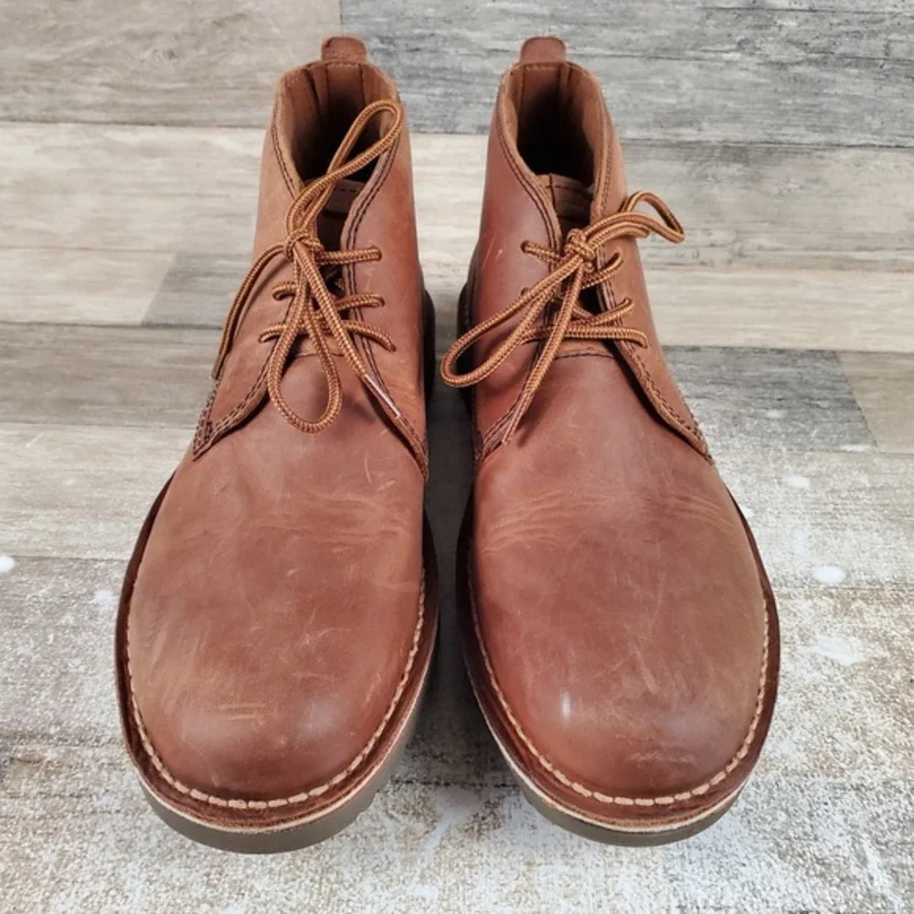 Clarks Eastridge Mid Mens Chukka Boots Sz 10 W Light Brown Leather Mid‎ Top